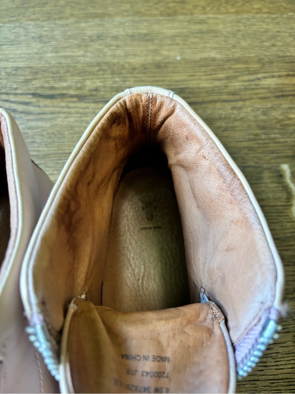 Frye Lena Zip High Top Sneakers Blush Pink Leather Pearl‎ Zip Women 8.5